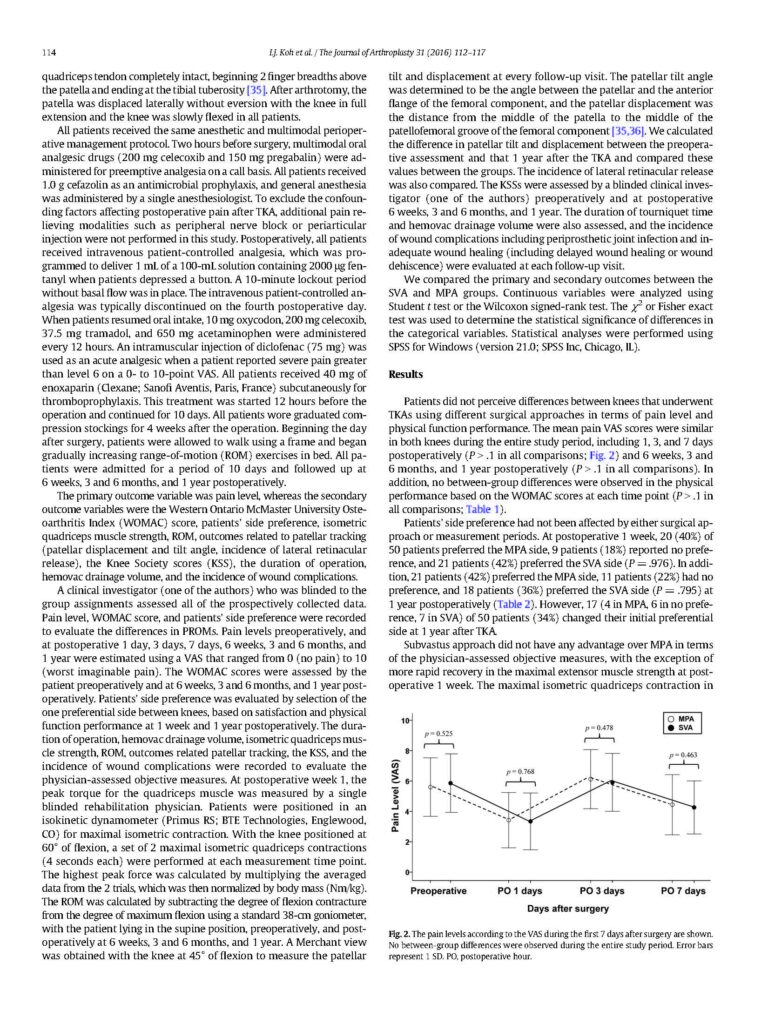 2016_The Patient s Perception Does Not Differ Following Subvastus and Medial Parapatellar Approaches in Total Knee Arthroplasty - page 3