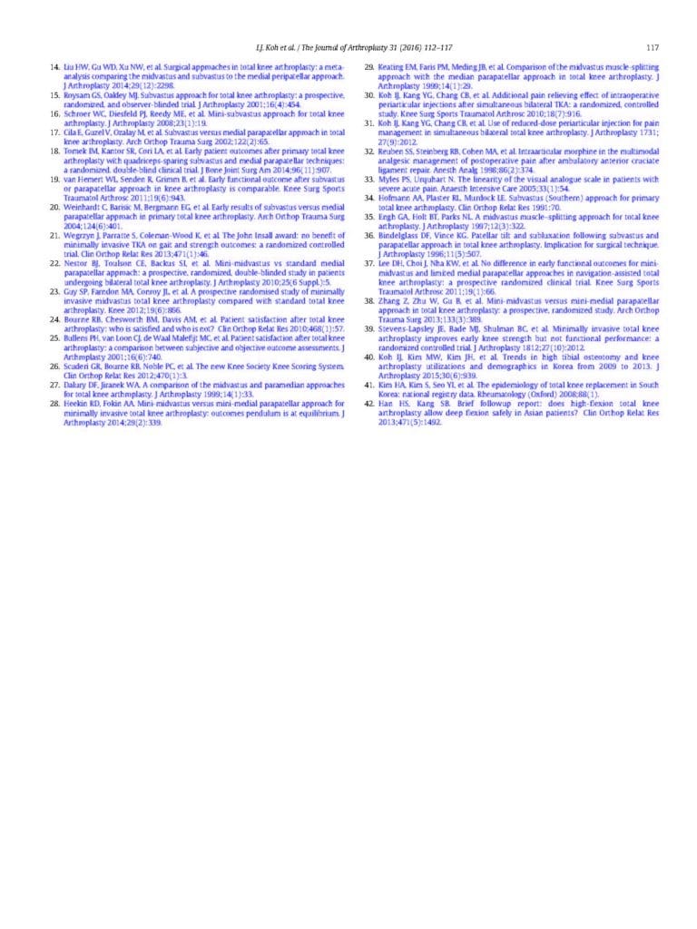 2016_The Patient s Perception Does Not Differ Following Subvastus and Medial Parapatellar Approaches in Total Knee Arthroplasty - page 6
