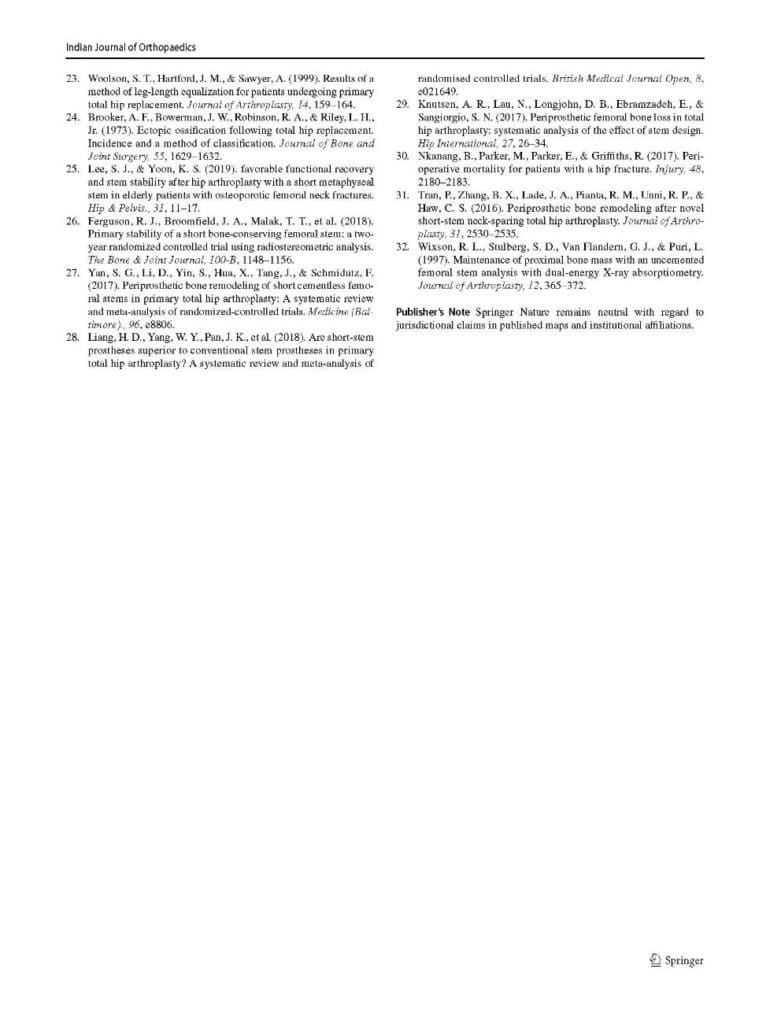 JY Lim et al, Comparison of Bone Preservation in Elderly Patients with Femoral_, Indian Journal of Orthopaedics, 2020 - page 11