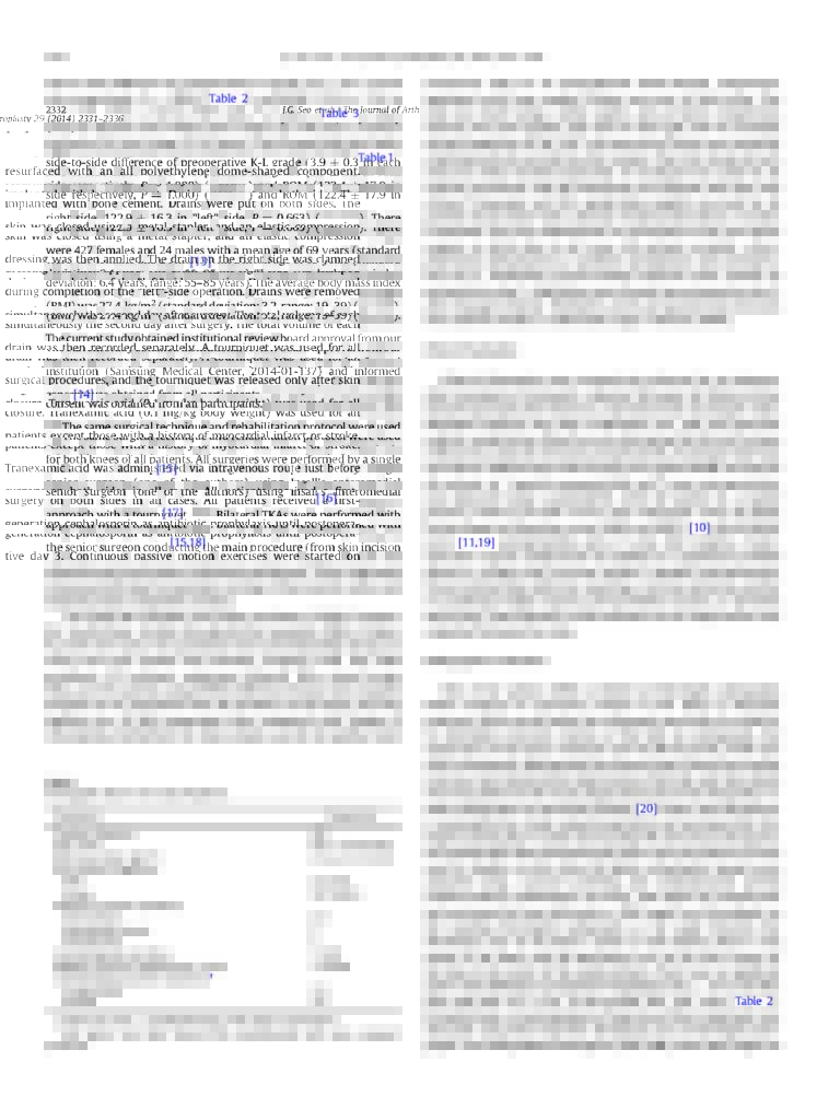 2014_Disparate Postoperative Results in the First and Second Knees on Simultaneous Bilateral Total Knee Arthroplasty - page 2