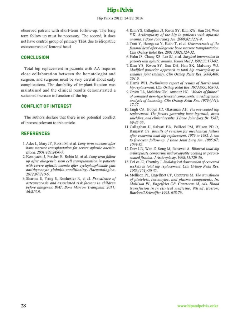 YW Lim et al., THA in Patient with Aplastic Anemia, Hip&Pelvis, 2016 - page 5