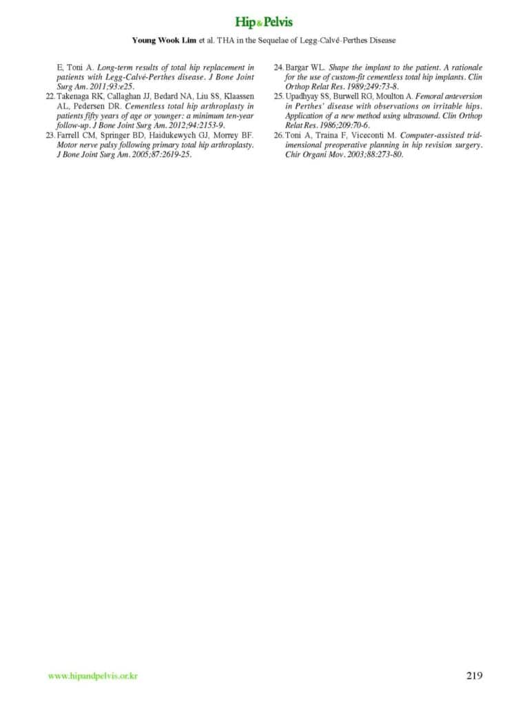 YW Lim et al., THA in Patient with the Sequelae of Legg-Calve-Perthes Disease, Hip&Pelvis, 2014 - page 6