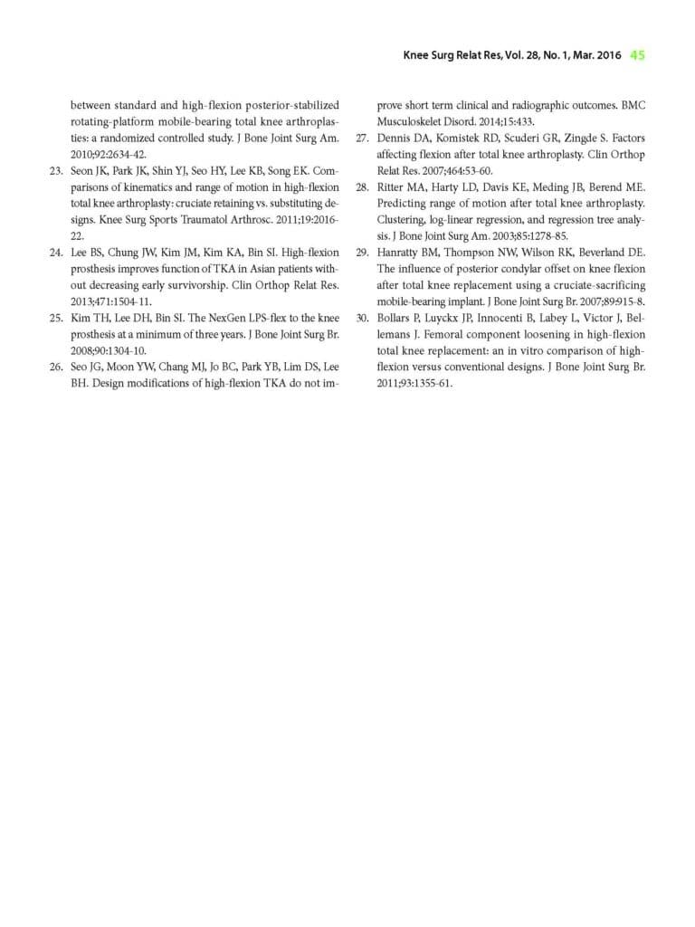 Two- to Four-Year Follow-up Results of Total Knee Arthroplasty Using a New High-Flexion Prosthesis - page 7