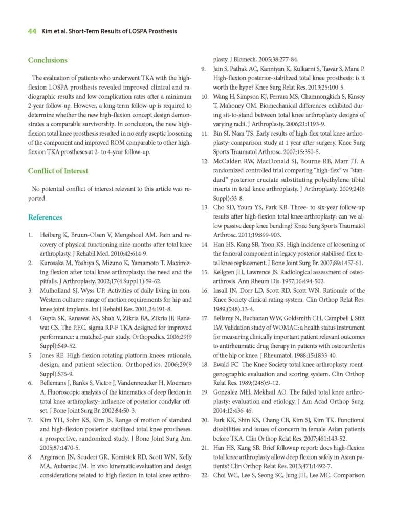 Two- to Four-Year Follow-up Results of Total Knee Arthroplasty Using a New High-Flexion Prosthesis - page 6